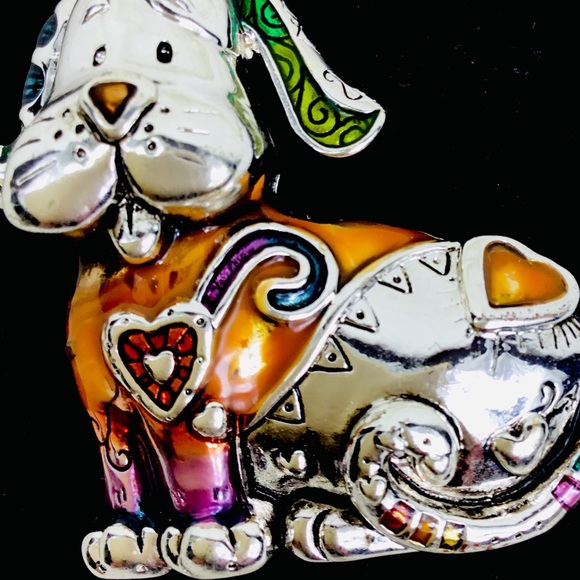 Dog pendant * BEAUTIFUL SILVER TONE DOG - Picture 3 of 7